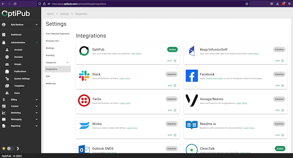 Integrate With OptiPub